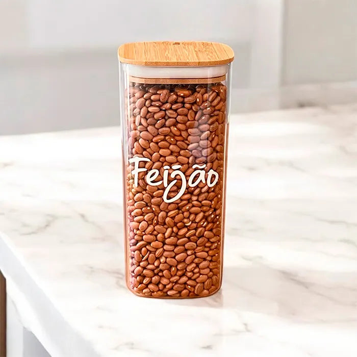 FEIJÃO - Pote Hermético Seal Especial Bambu 1,5L