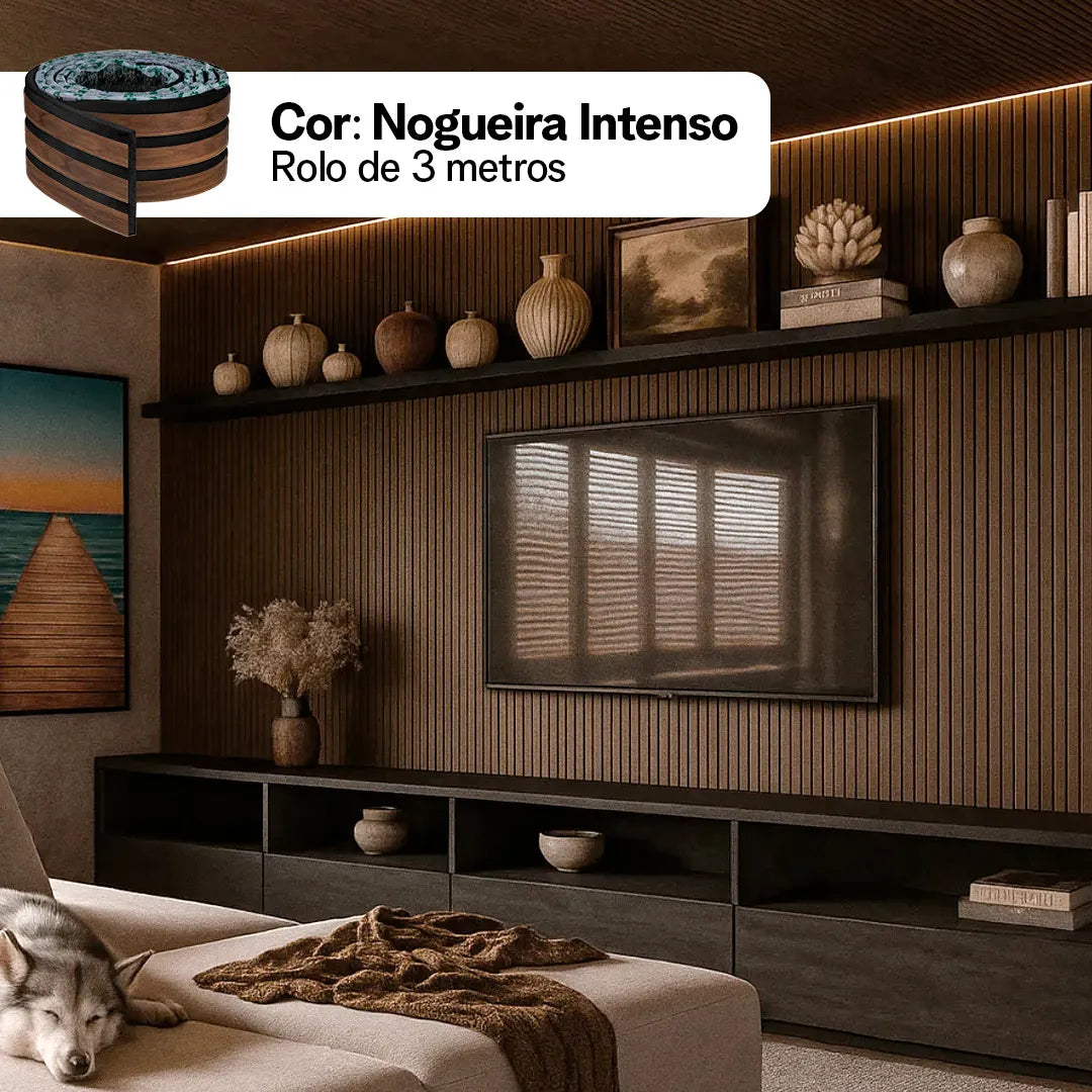Kit Painel Ripado Autocolante | 3M Laminado | DIY