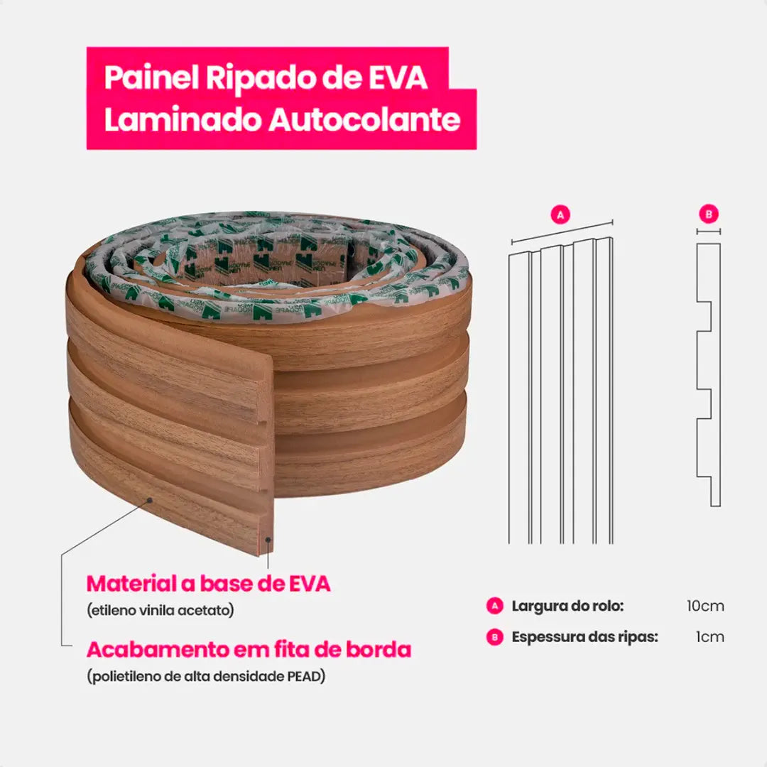 Kit Painel Ripado Autocolante | 3M Laminado | DIY