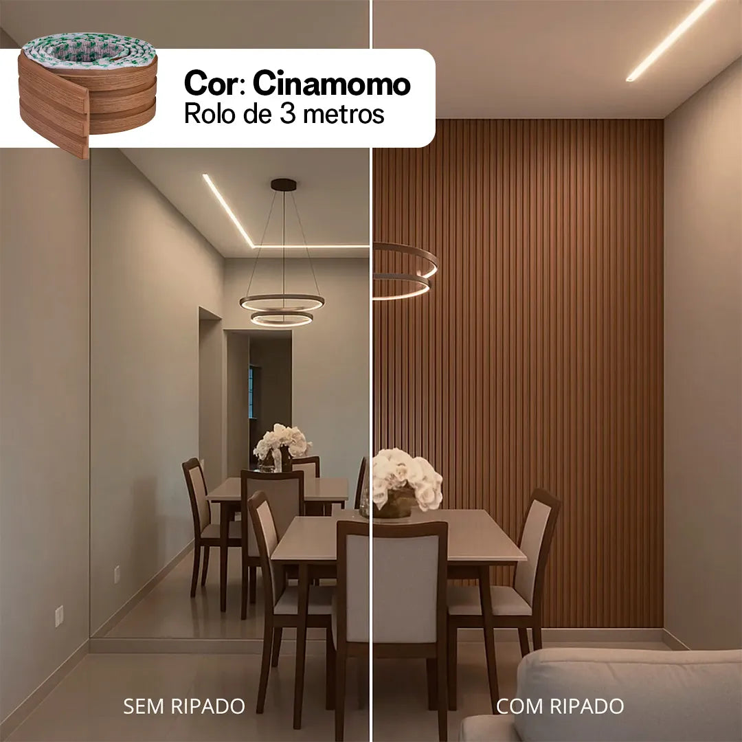 Kit Painel Ripado Autocolante | 3M Laminado | DIY