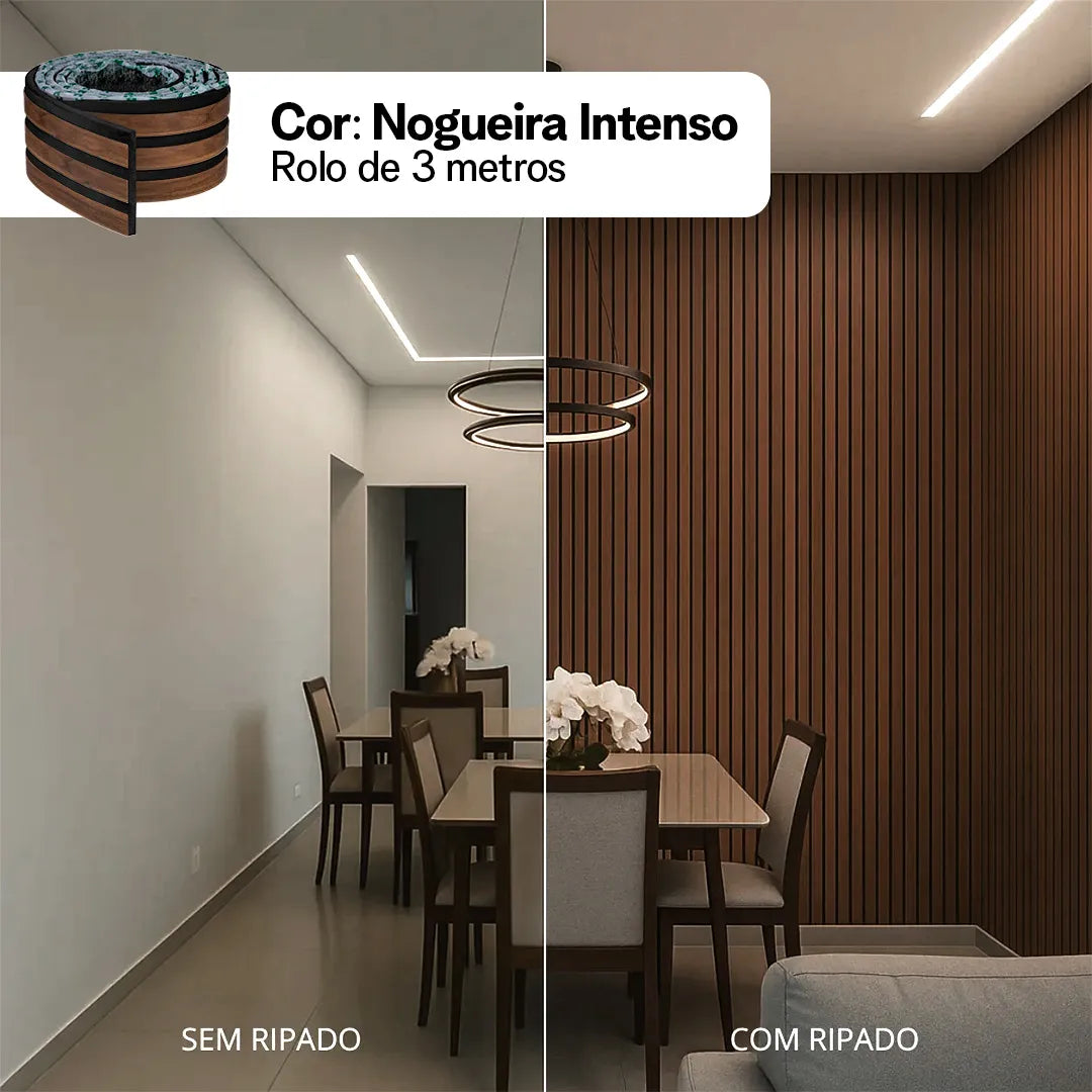 Kit Painel Ripado Autocolante | 3M Laminado | DIY