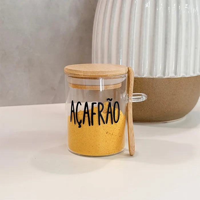 AÇAFRÃO - Pote Jade Com Colher De Bambu 200ml