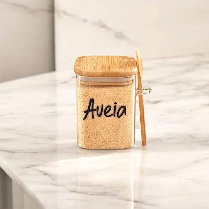 AVEIA - Pote Jade Com Colher De Bambu 800ml
