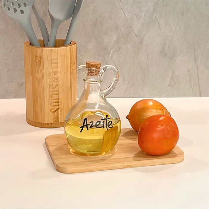 AZEITE - Galheteiro De Vidro Borossilicato Tampa Rolha 300ml
