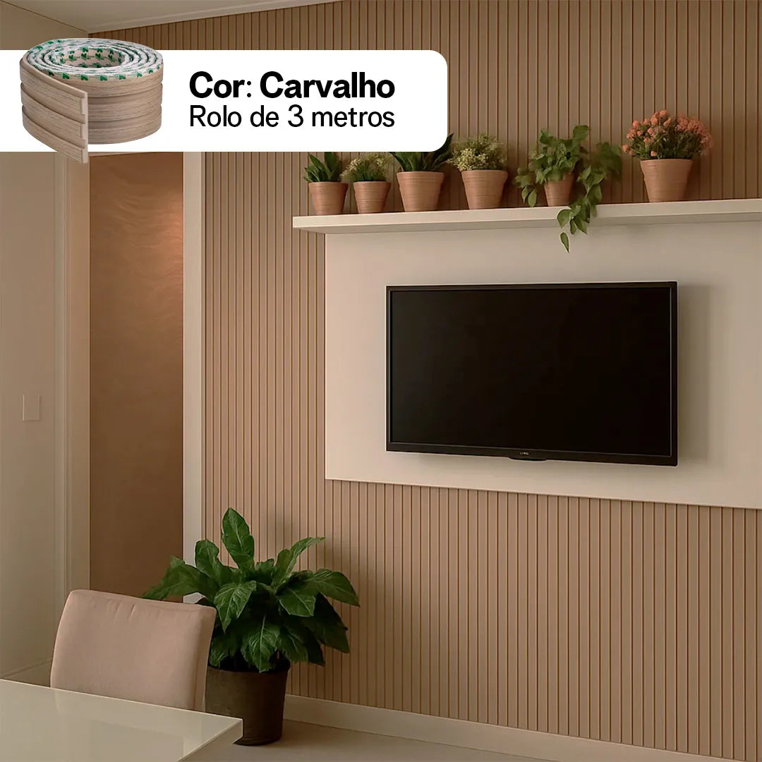 Kit Painel Ripado Autocolante | 3M Laminado | DIY