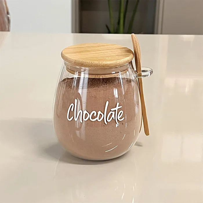 CHOCOLATE - Pote Style Hermético Tampa e Colher De Bambu 1,1L