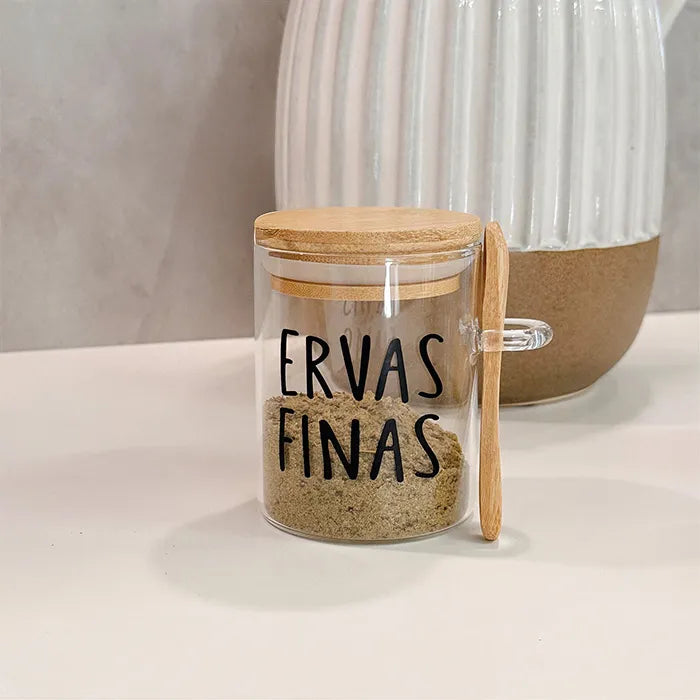 ERVAS FINAS - Pote Jade Com Colher De Bambu 200ml