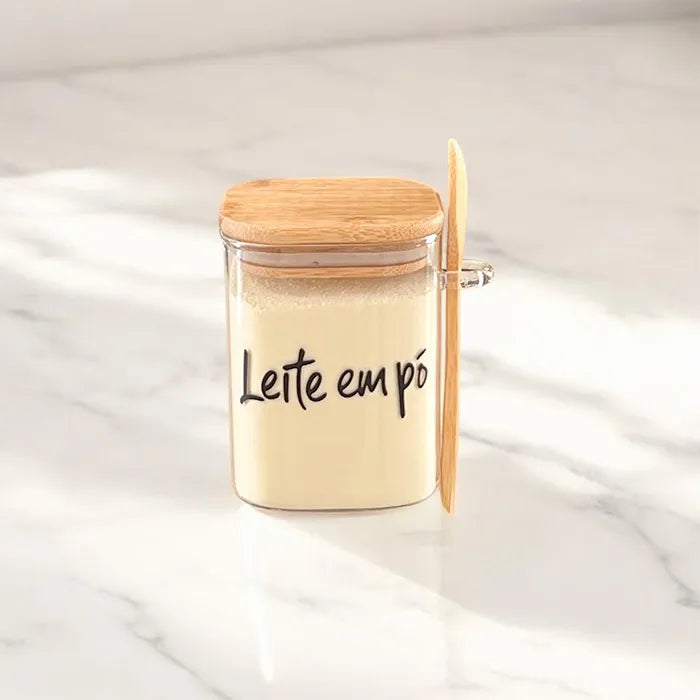 LEITE EM PÓ - Pote Jade Com Colher De Bambu 800ml