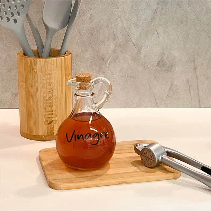 VINAGRE - Galheteiro De Vidro Borossilicato Tampa Rolha 300ml